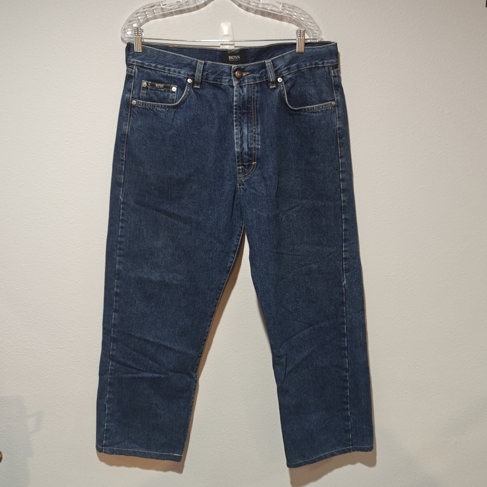 Boss Hugo Boss Straight Leg Jeans Mens 36 Short Inseam 27" Made in Italy - Picture 2 of 9